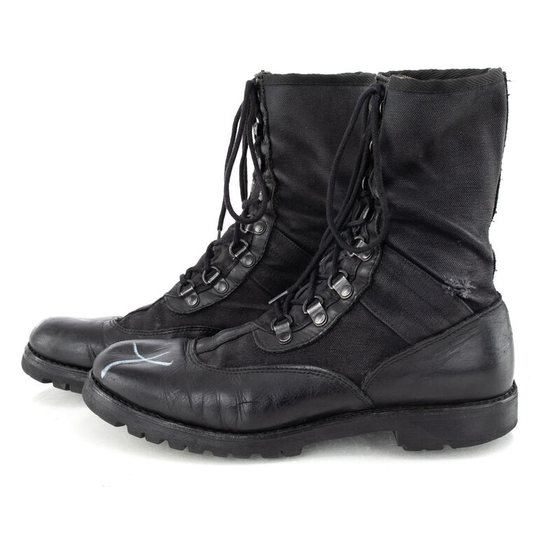 Austrian Black Canvas & Leather Jungle Boots | Issued, , large image number 0